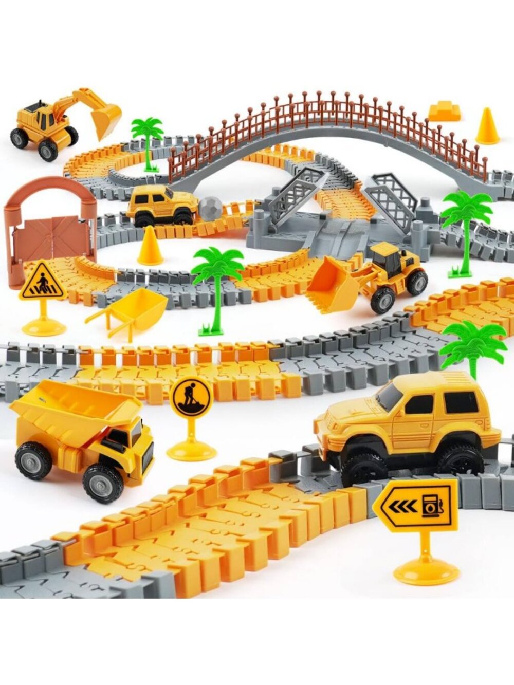 Flexible Race Car Track Set for Kids - 220+ PCS DIY Engineering Toys & Electric